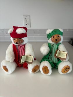 Vintage 1989 Robert Raikes Bears Santa’s Elf Pair