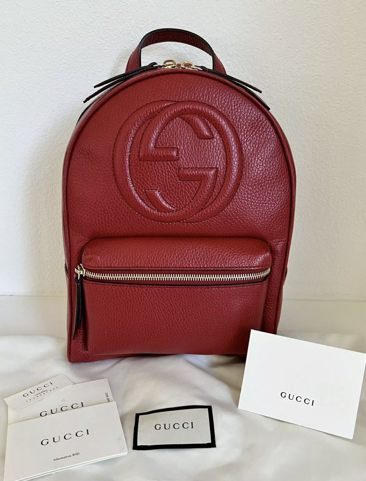 Gucci Soho GG Gold Chain Strap Backpack