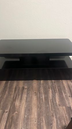 Black Gloss TV Stand with Shelves