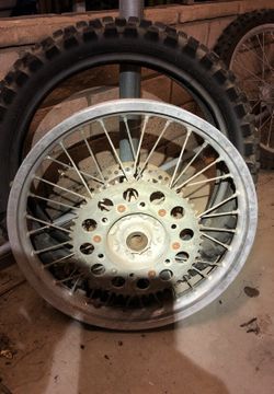 Back wheel and dirt tire