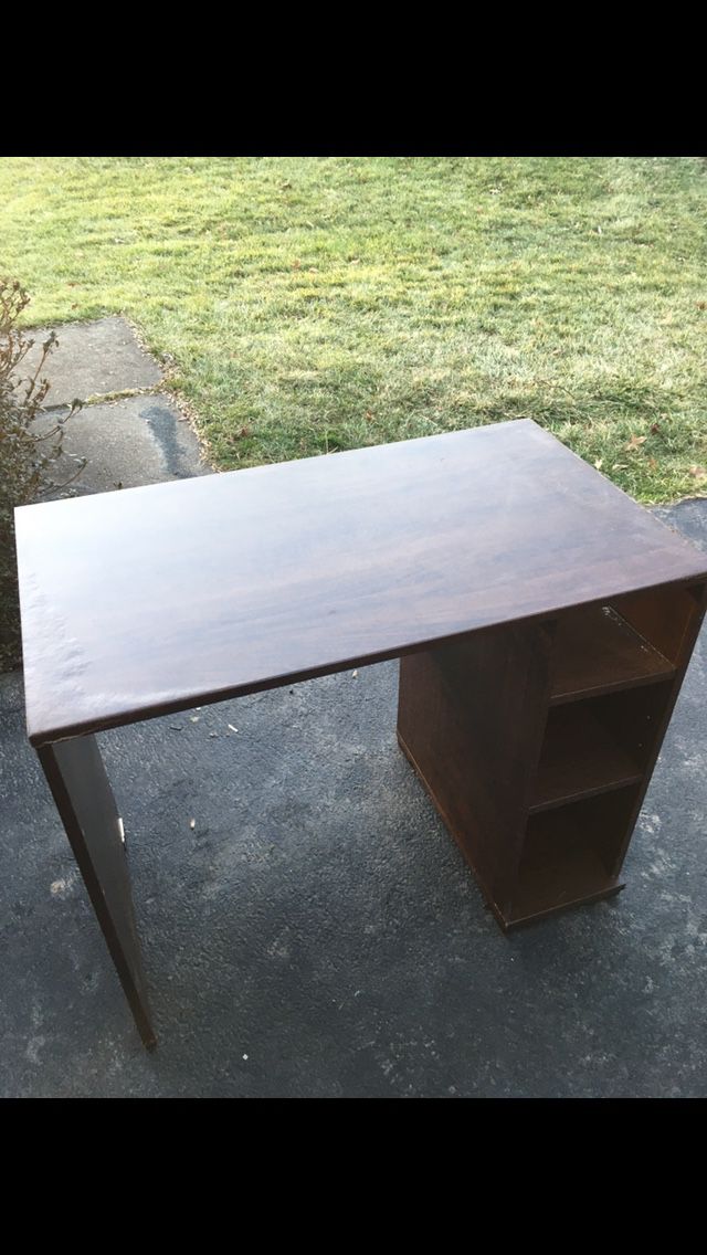 brown desk