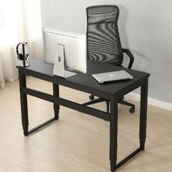 Computer Desk, Home Office, Standing, Adjustable, 48" L, Work, Laptop, Black Laminate, Black Metal, Contemporary, Modern