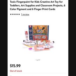 Mobee My First Finger Paint Washable Non-Toxic Fingerpaint for Kids Creative Art Toy for Toddlers, Art Supplies and Classroom Projects, 6 Color Pigme