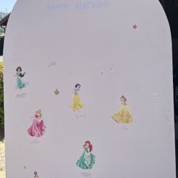 Birthday styrofoam backdrop pink  - Used