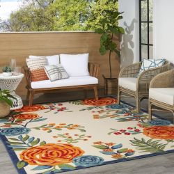Nourison Aloha Indoor/Outdoor Multicolor 6' x 9' Area Rug, (6x9)