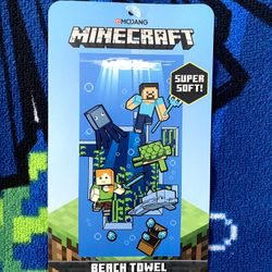 Minecraft Beach Towel 27”x54”