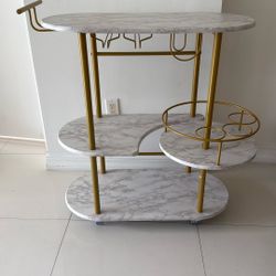 Marble And Gold Bar Cart