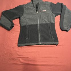 The North Face Denali Fleece Jacket Womens Small Black Full Zip (Logo Pink)