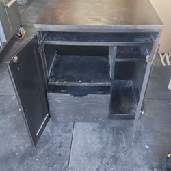 Black Storage Cabinet with Adjustable Shelf