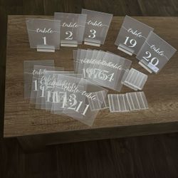 Wedding Table Numbers 1 - 20