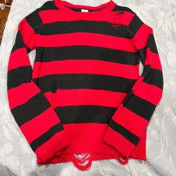 Black and red striped hoodie
