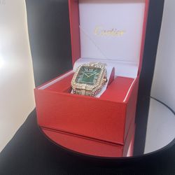 🔥 Cartier Watch – Fully Iced Out 💎🔥
