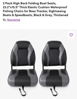 2 Pack High Back Folding Boat Seats