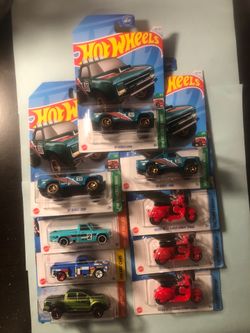 Hot wheels trucks and Vespa