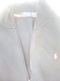 Polo Ralph Lauren Black W/Red Full Zipper Sweatshirt/Jacket