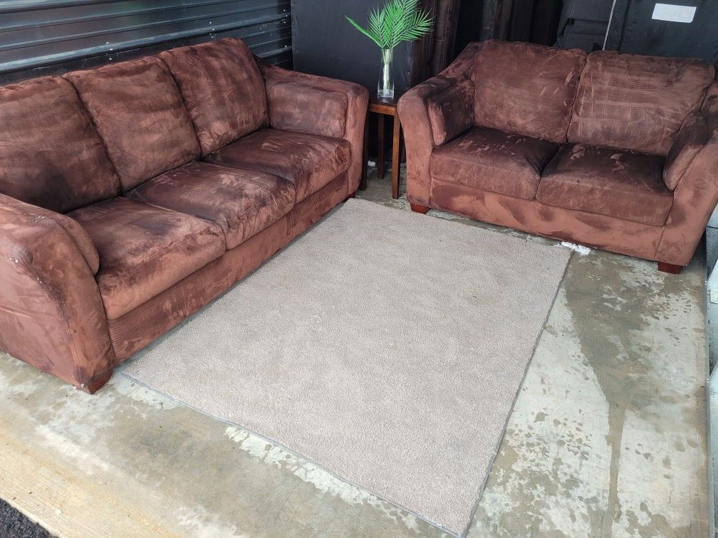 Brown Sofa Loveseat Set, Free Delivery!