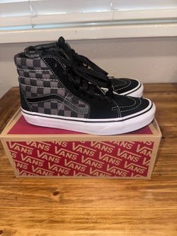 Vans SK8-HI  Checkerboard Black /Pewter Size 5Y