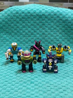 34 yo vintage 1992 Galoob Micro Machines Z-Bots mini robot action figures x 5