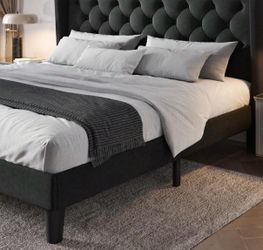 Queen bed frame with headboard