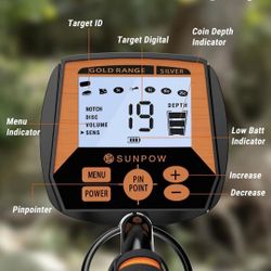 Metal Detector for Adults, Professional Waterproof Adjustable High Accuracy Metal Detector, 10'' Detection Depth, Pinpoint & Disc & Notch & All Metal 