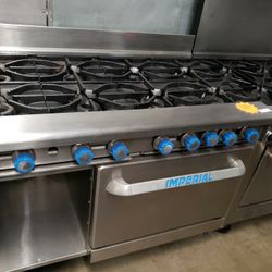Used Imperial 48"L Range With 8 Burners N Standard Oven Natural Gas 