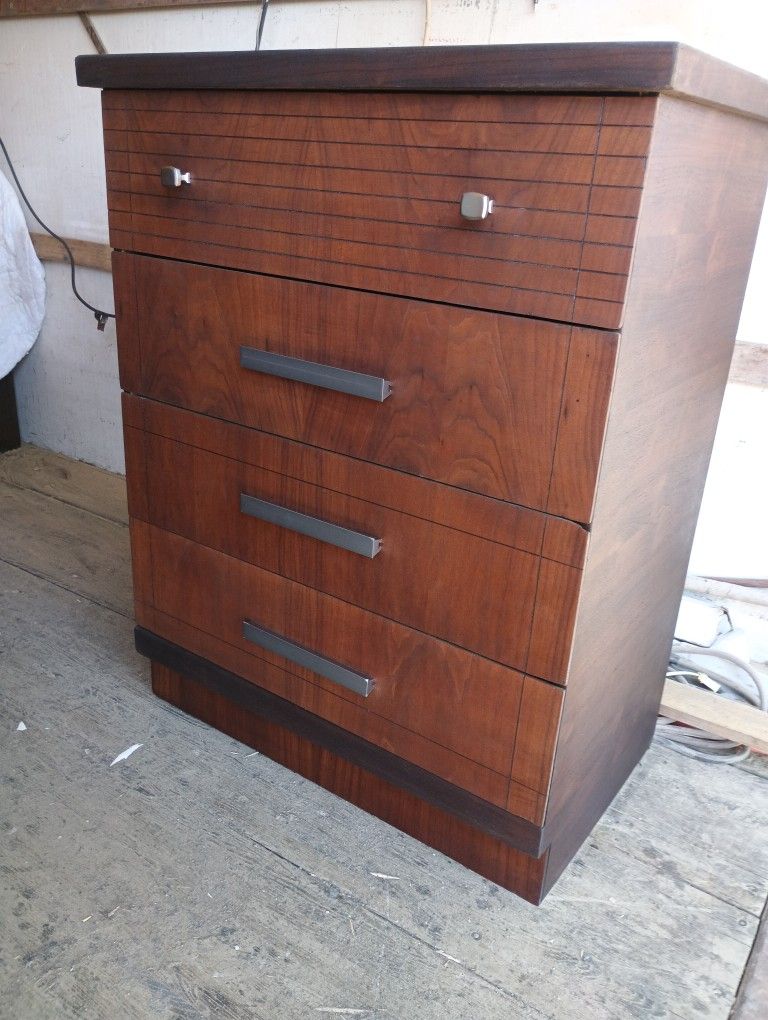 Four Drawer Wood Dresser.