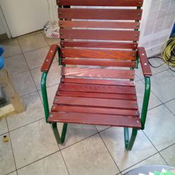 VINTAGE REDWOOD SPRING ROCKER