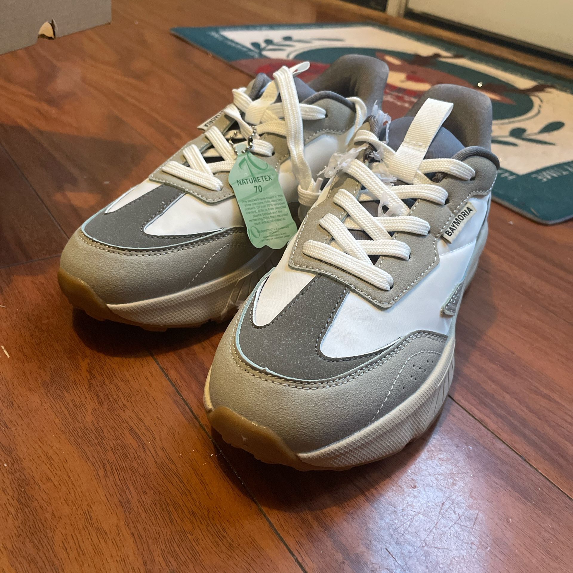 White trainers with a touch of wear #sneakers