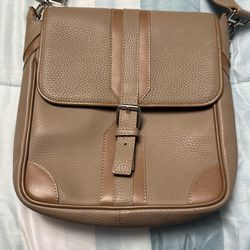 Designer Leather Crossbody Bag – Tan – Clean – $300 OBO