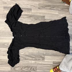 Black half sleeve mid length dress size M