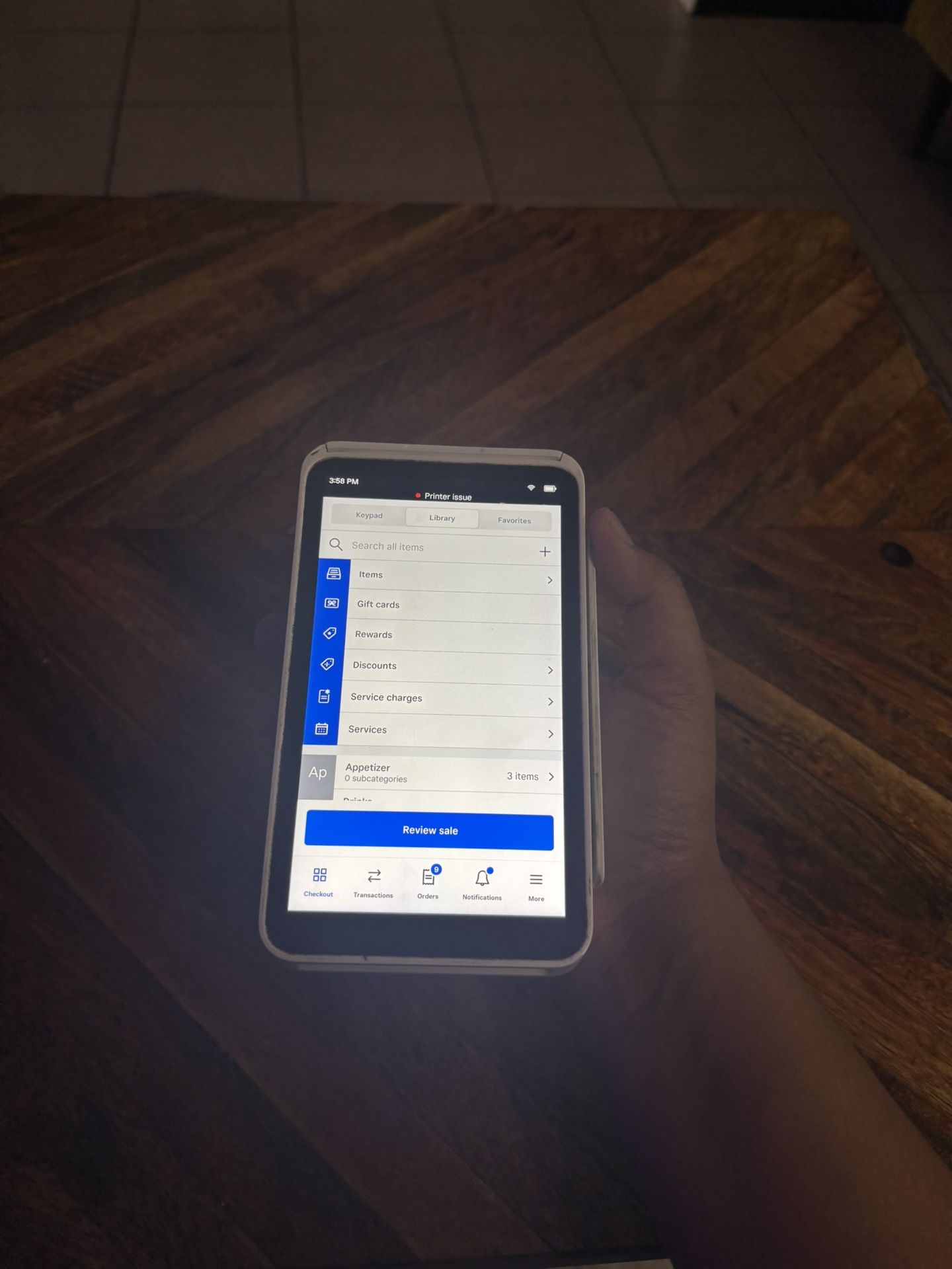 Square handheld terminal