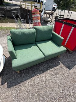 Green Fabric Two-Seat Sofa