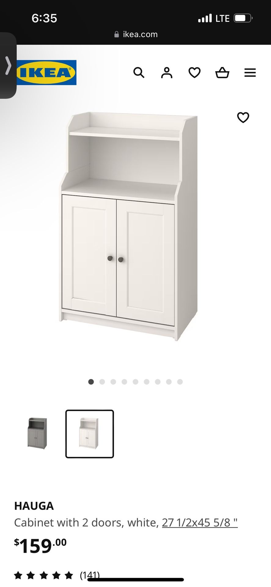 Hausa IKEA Cabinet TWith 2 Doors  Original Price $159