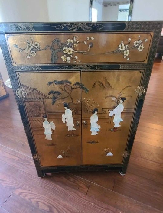 Oriental Mid Century Cabinet