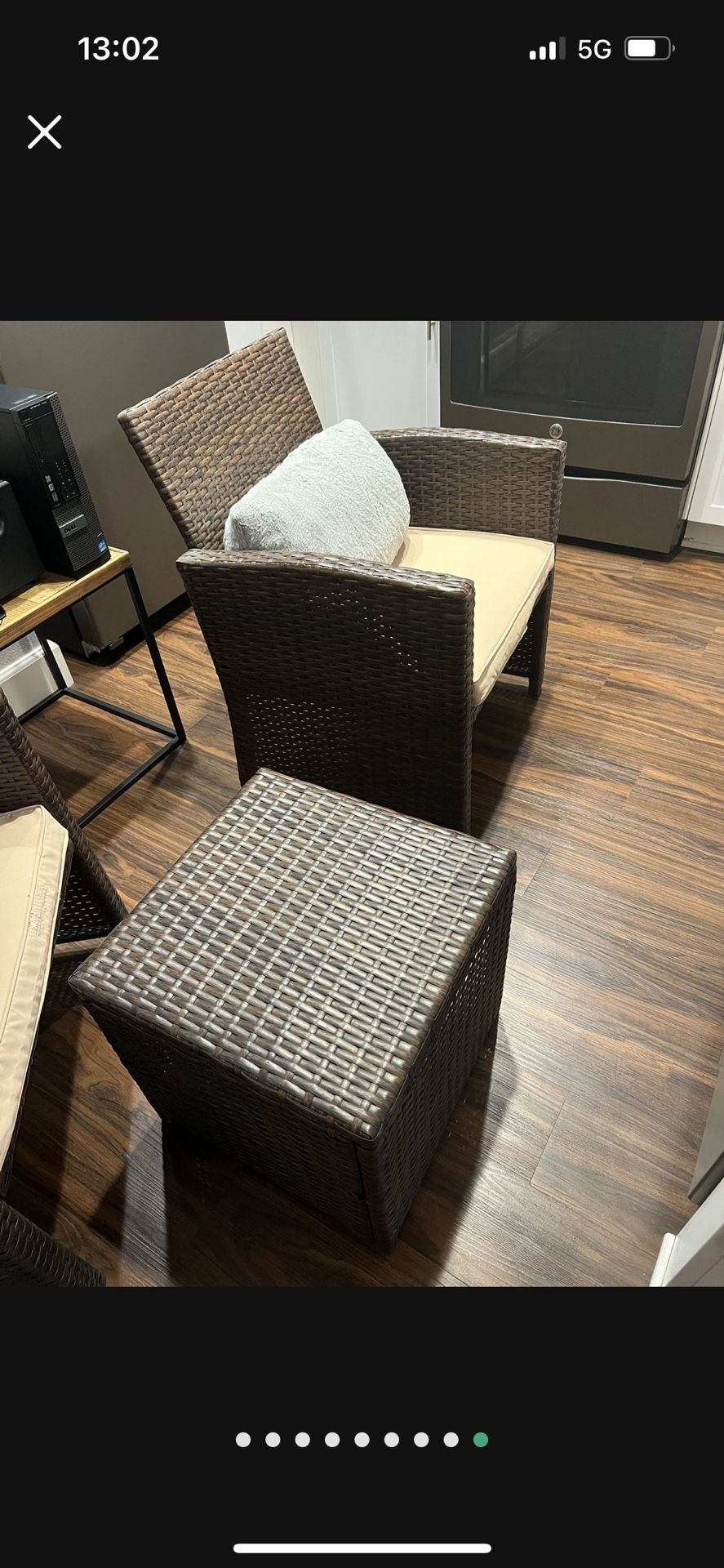 3-Piece Outdoor Wicker Patio Furniture Set – 2 Chairs & Table + Protective Tent Cover