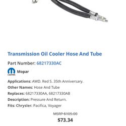 Transmission oiler cooler and tube