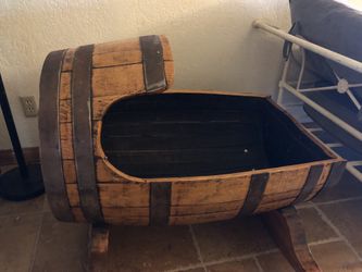 wine barrel baby bassinet! photo prop/decor