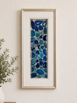Framed Blue Agate Slice Wall Art