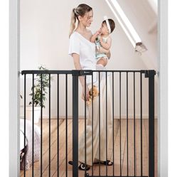 COMOMY 36" Extra Tall Baby Gate for Stairs and Doorways - Fits 29.5" to 48.8" Wide Openings, Auto Close Extra Wide Dog Gate for House, Pressure Mounte