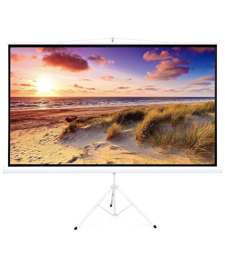 Best Choice Products 100in Portable 16:9 Projection Screen w/ 87x49in Foldable Stand, 1.3 Gain - White