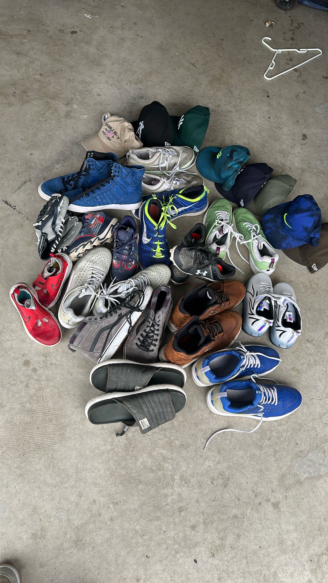Clothes shoes hats