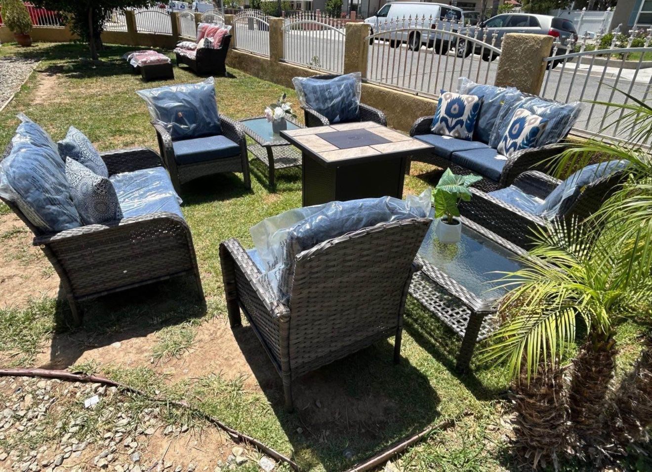 Brand New Patio Outdoor Set With Fire Pit