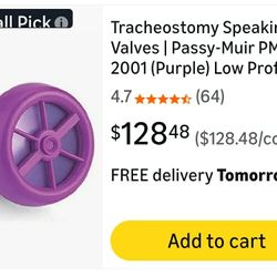 New Tracheostomy Speaking Valves | Passy-Muir PMV 2001 (Purple) Low Profile - Lower Resistance Tracheostomy & Ventilator Swallowing and Speaking Valve