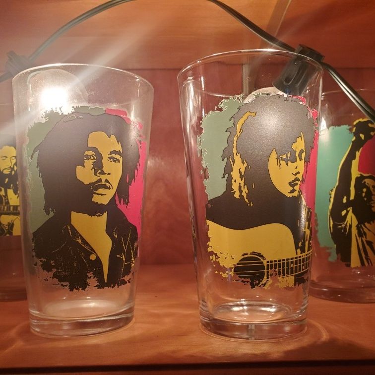 Set Of 4 Bob Marley Pint Glasses for Sale in Mission Viejo, CA OfferUp