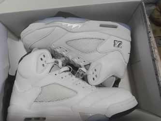 Jordan retro 5 White metallic size 12