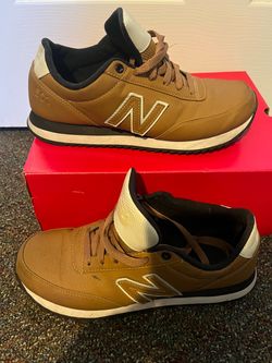 New Balance 501 Brown Leather Sneakers