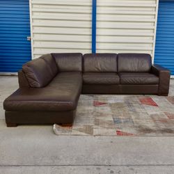 Italsofa Genuine Leather L-Shape Sectional Sofa