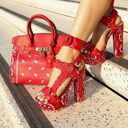 Red Bandana Heels