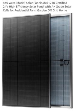 430W Bifacial Solar Panel 24V UL Certified