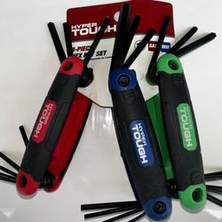 Hyper Tough 3-Pack Folding Hex Key Set with SAE Metric and Star